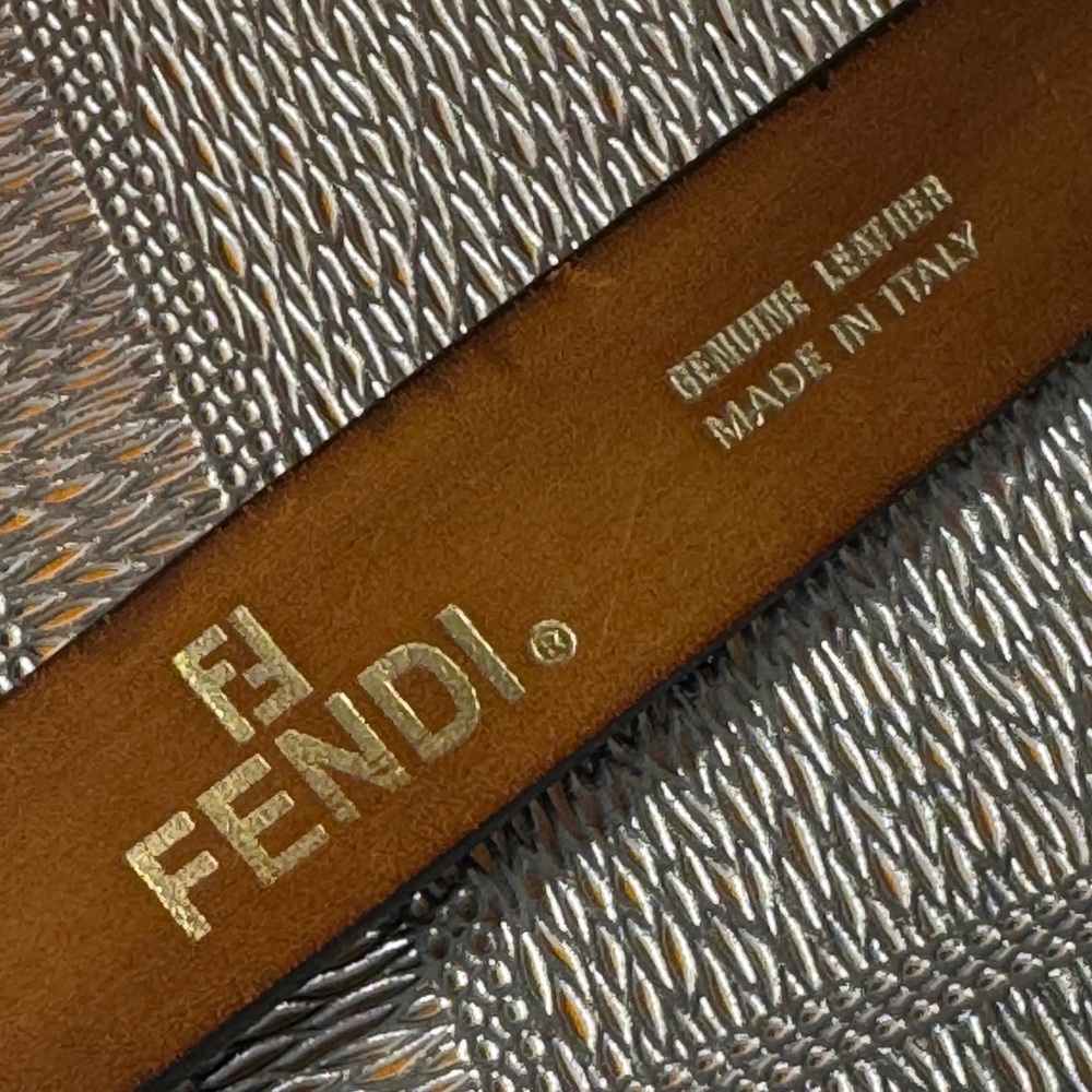 Fendi Black Leather Belt with Silver Buckle - Picture 11 of 16